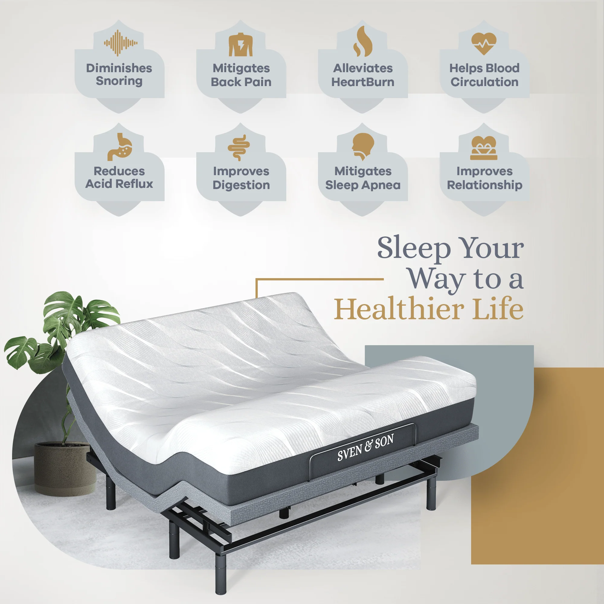 Bliss Series Adjustable Bed Frame + Choice of Mattress Bundle - Image 101