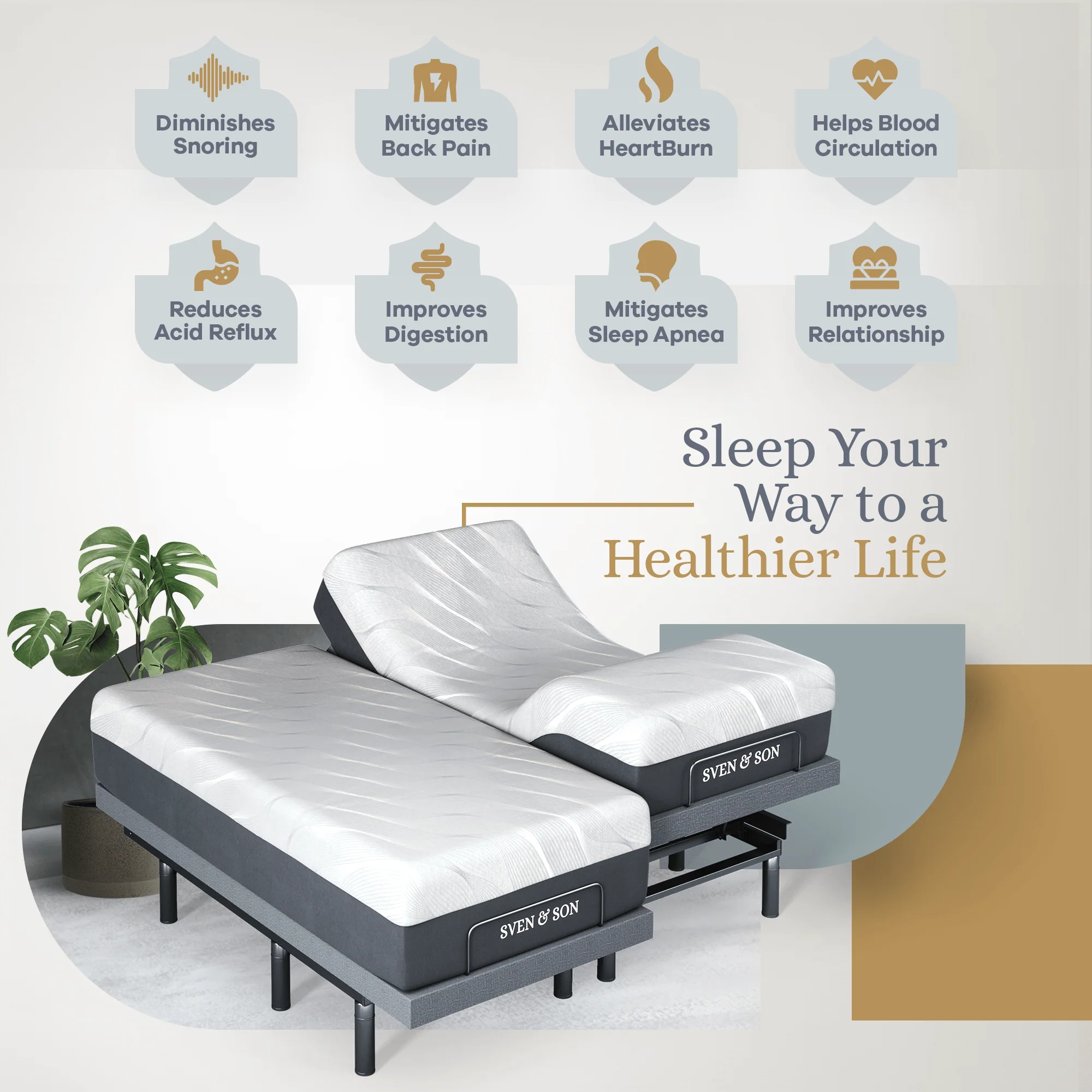 Bliss Series Adjustable Bed Frame + Choice of Mattress Bundle - Image 120