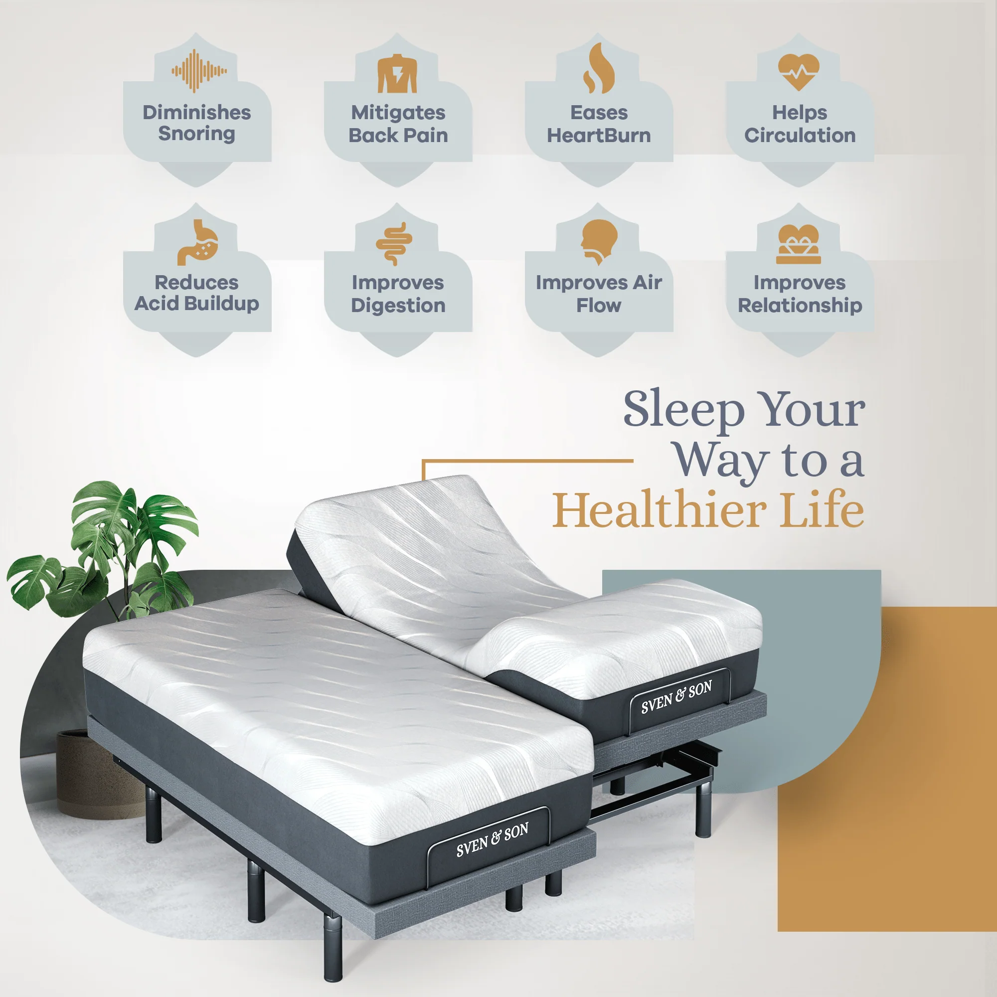 Bliss Series Adjustable Bed Frame + Choice of Mattress Bundle - Image 132