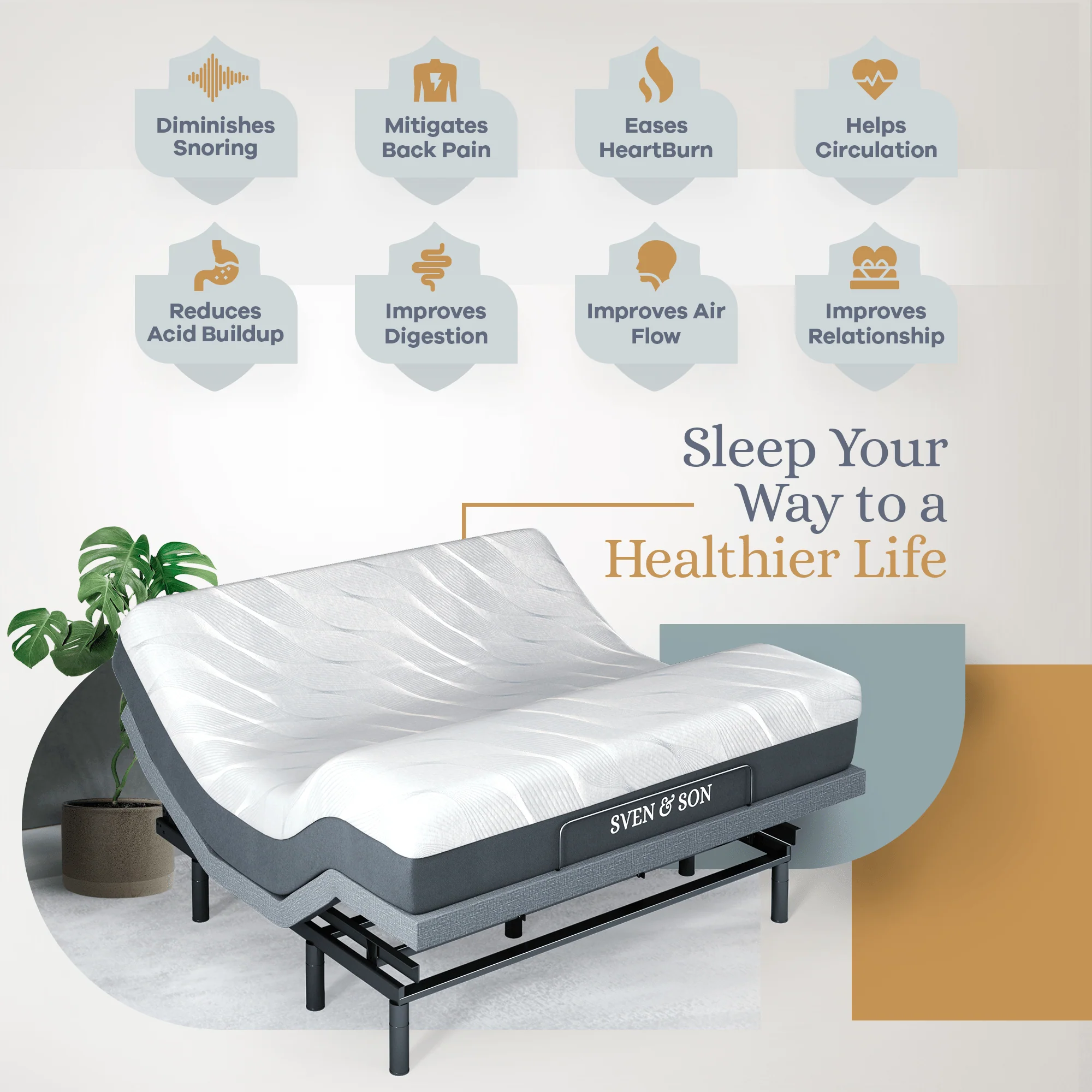 Bliss Series Adjustable Bed Frame + Choice of Mattress Bundle - Image 134