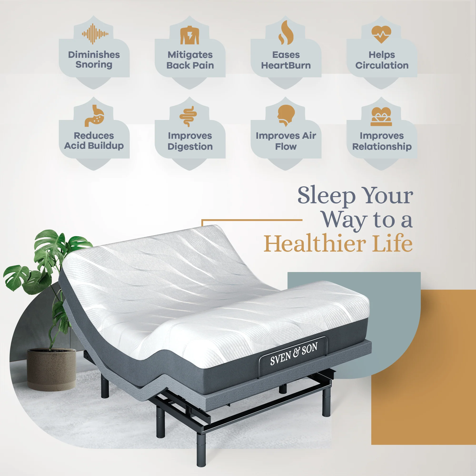Bliss Series Adjustable Bed Frame + Choice of Mattress Bundle - Image 138