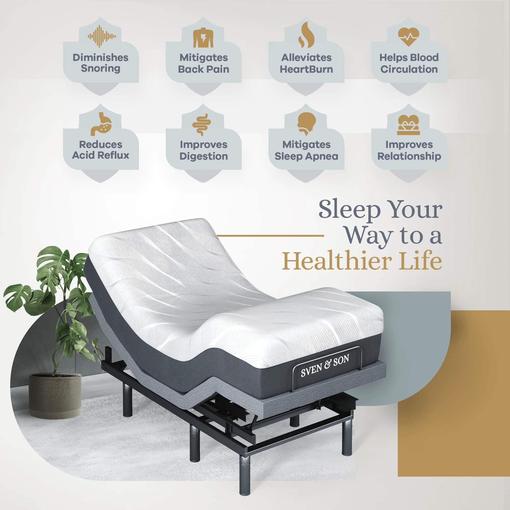 Bliss Series Adjustable Bed Frame + Choice of Mattress Bundle - Image 43