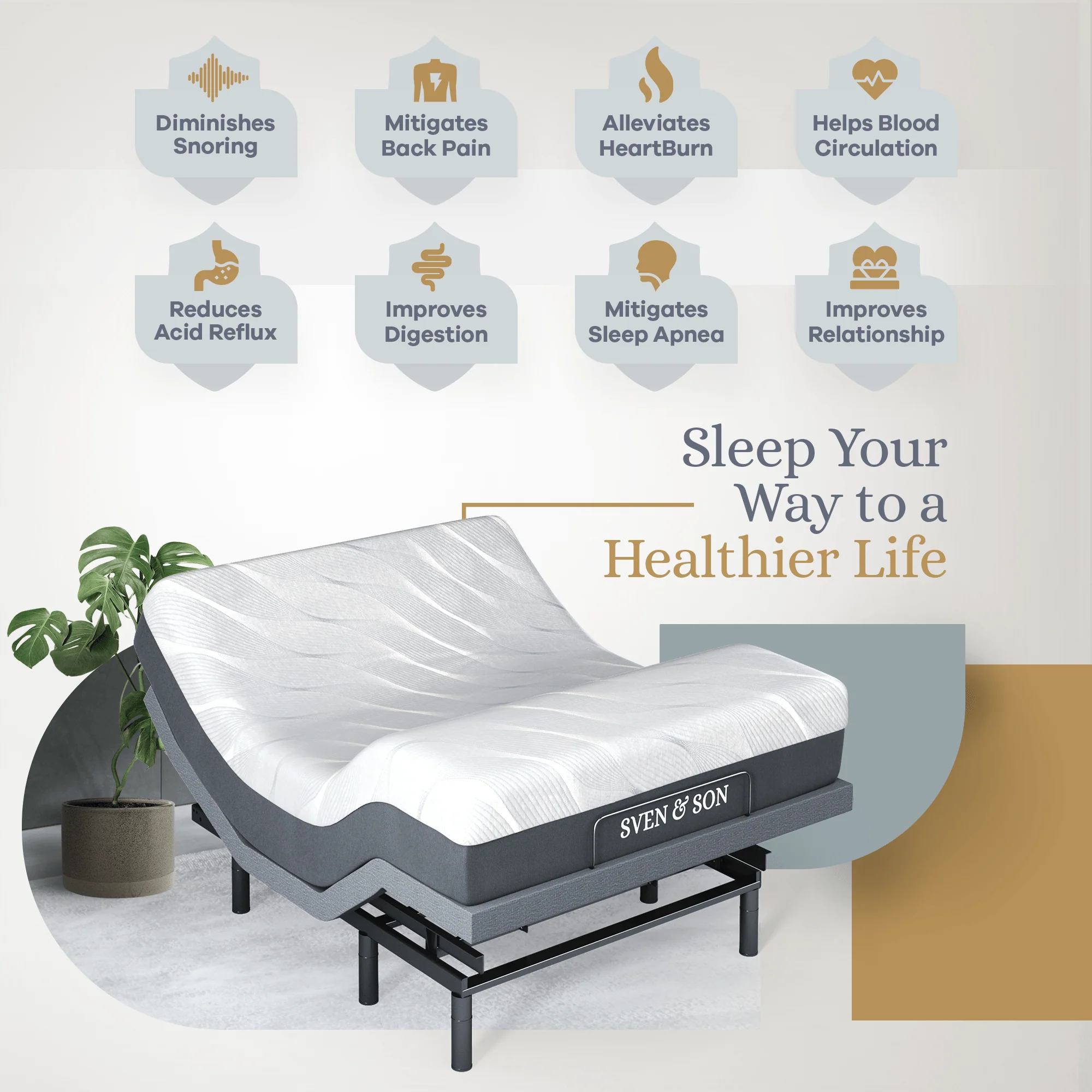 Bliss Series Adjustable Bed Frame + Choice of Mattress Bundle - Image 67
