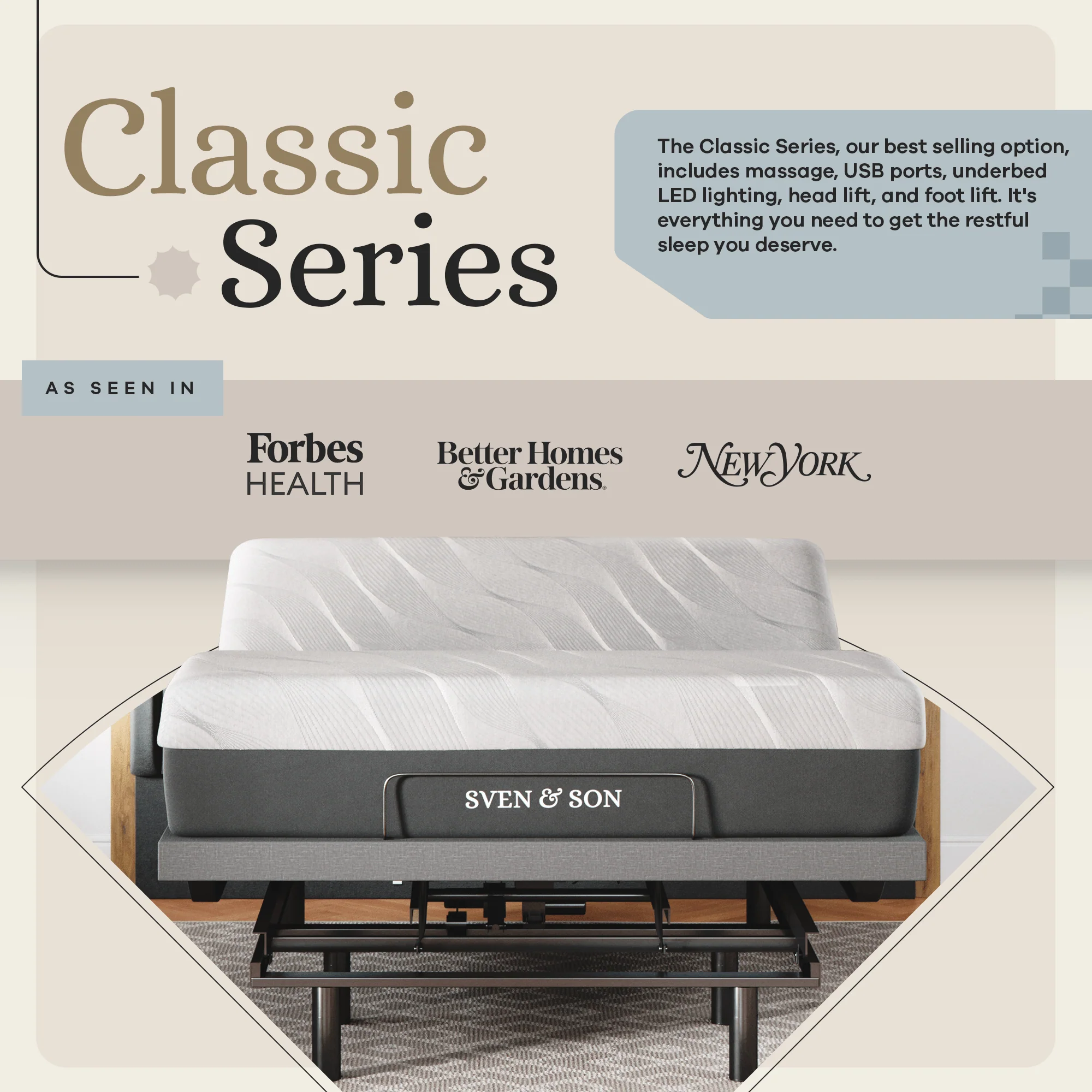 Classic Series Adjustable Bed Frame + Choice of Mattress Bundle - Image 119