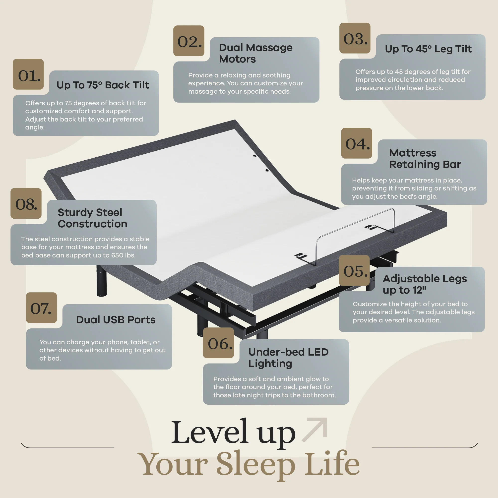 Classic Series Adjustable Bed Frame + Choice of Mattress Bundle - Image 122