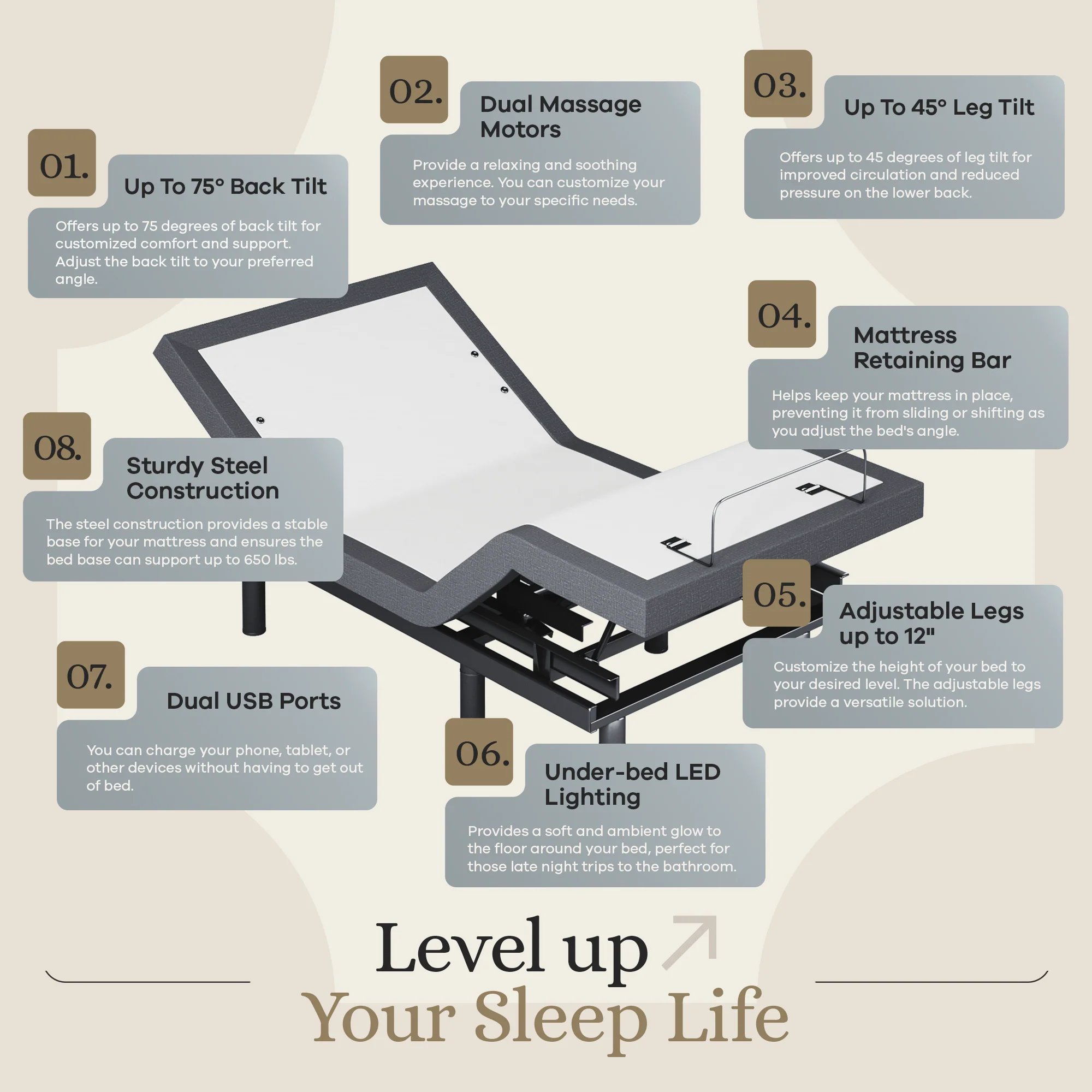 Classic Series Adjustable Bed Frame + Choice of Mattress Bundle - Image 143