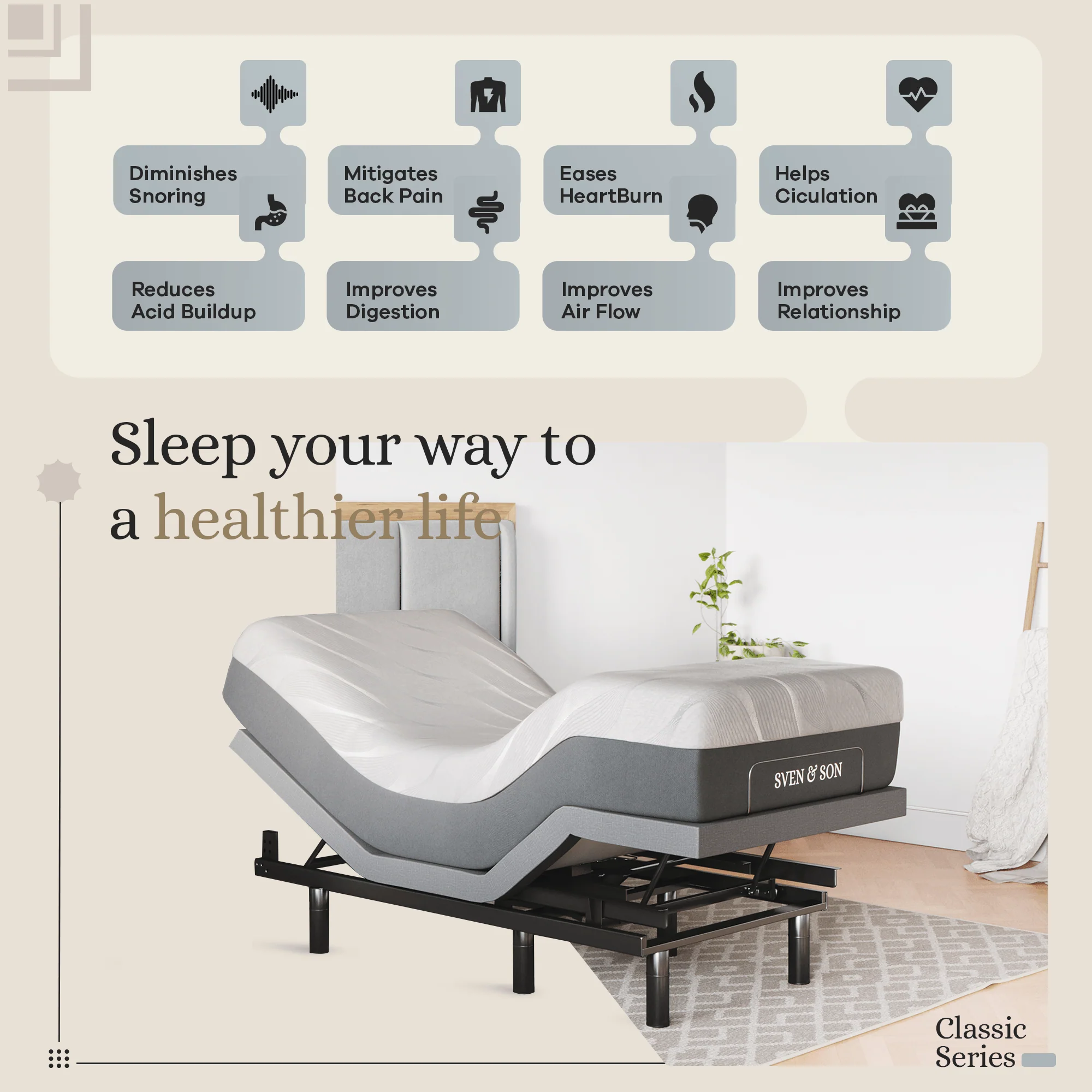 Classic Series Adjustable Bed Frame + Choice of Mattress Bundle - Image 146