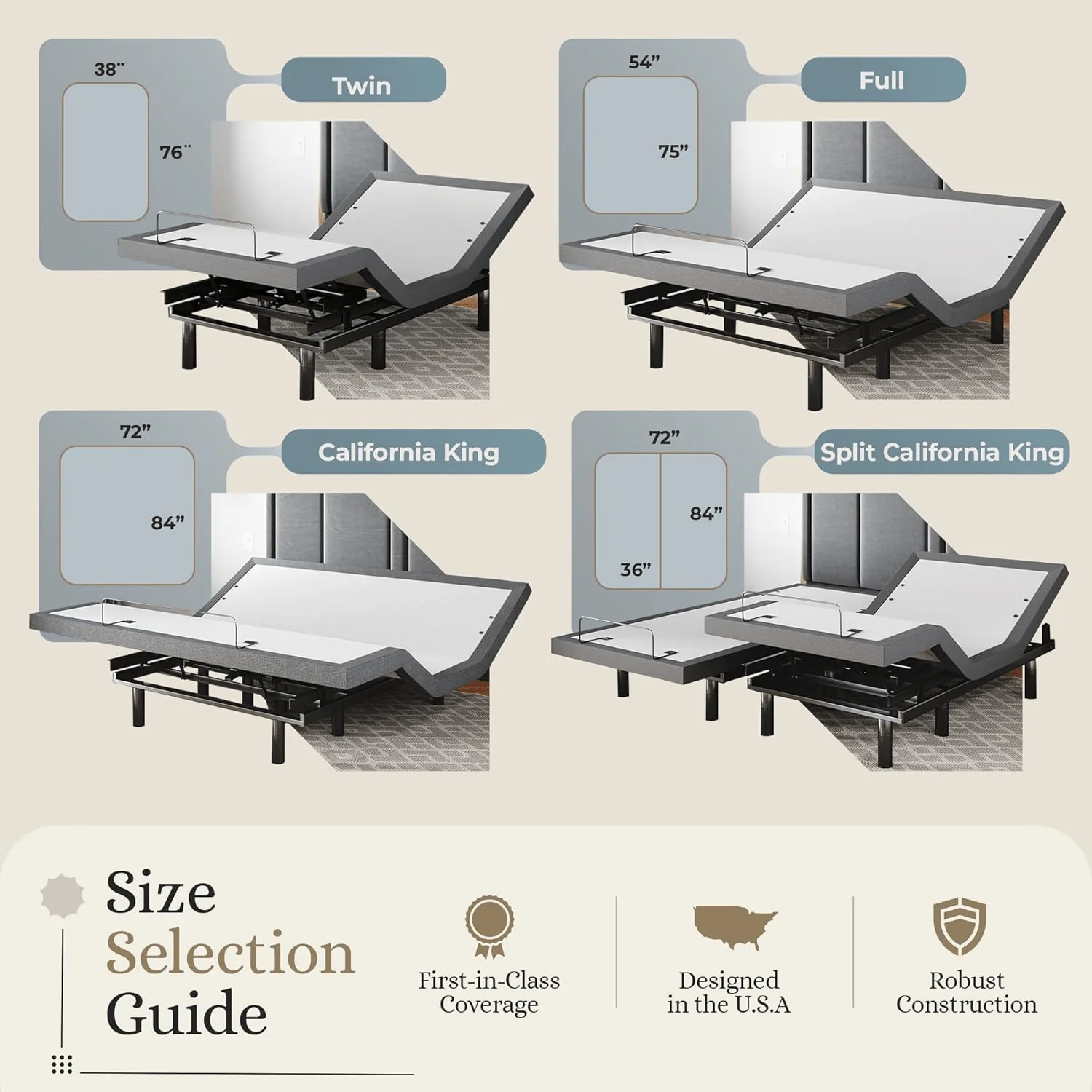 Classic Series Adjustable Bed Frame + Choice of Mattress Bundle - Image 207