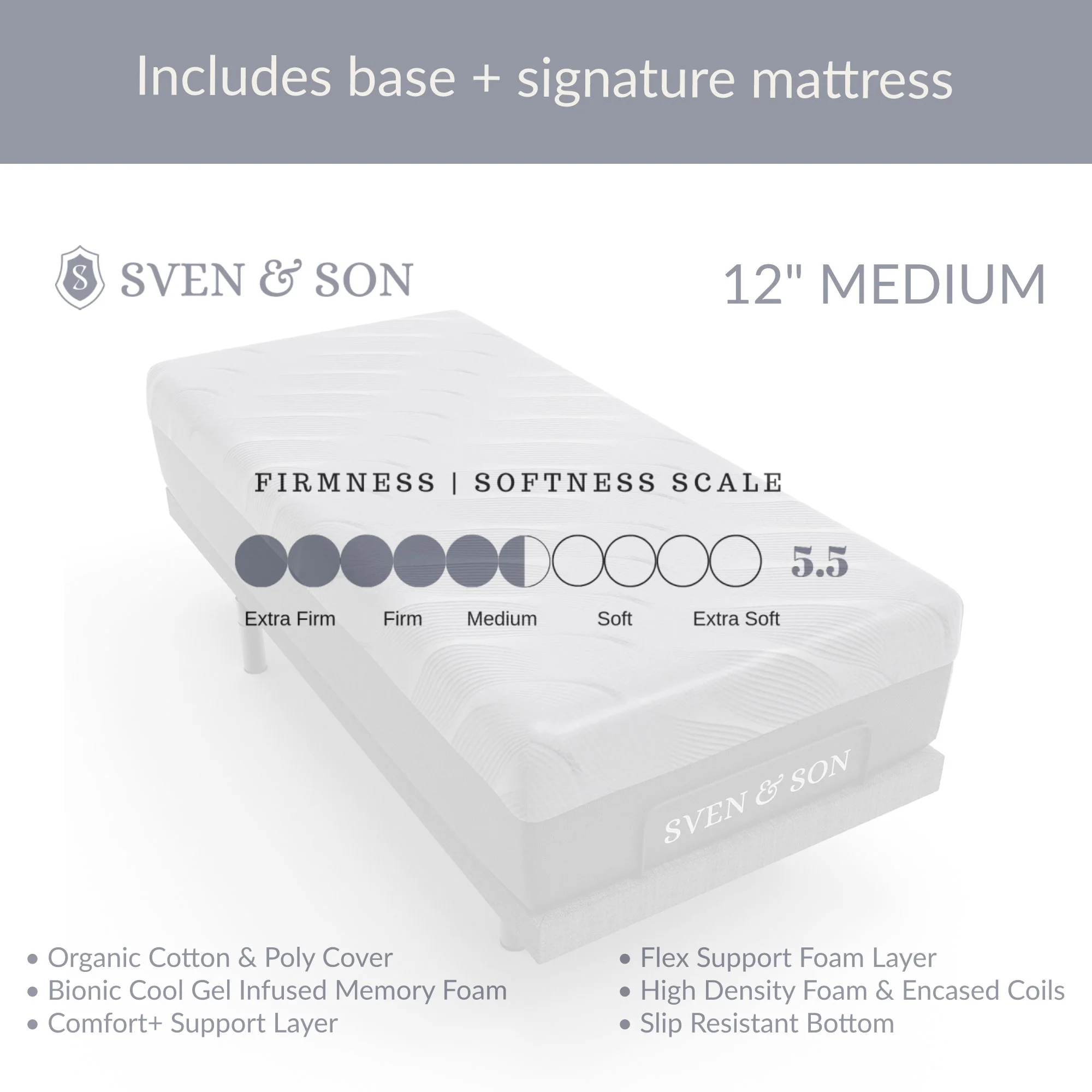 Classic Series Adjustable Bed Frame + Choice of Mattress Bundle - Image 56