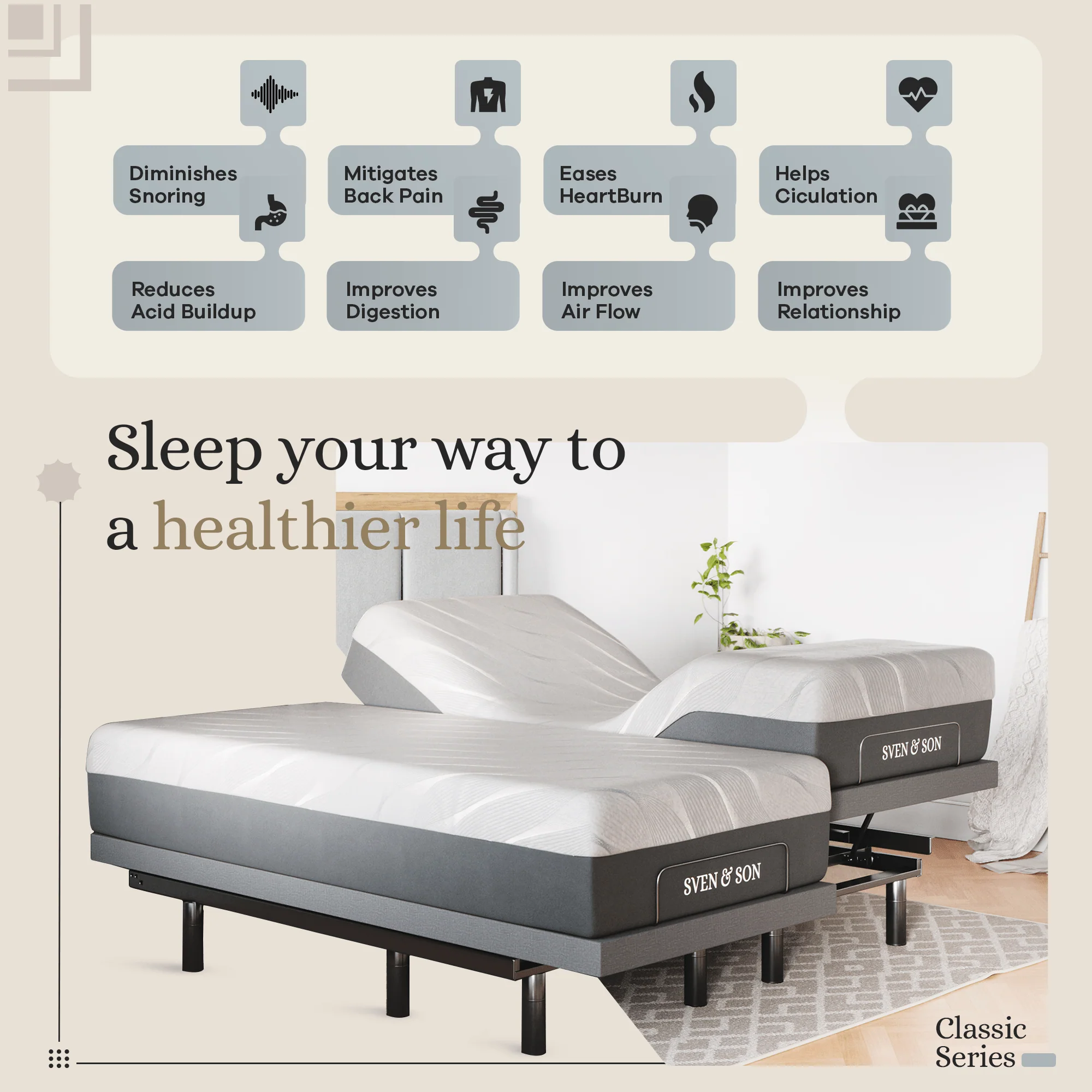 Classic Series Adjustable Bed Frame + Choice of Mattress Bundle - Image 81