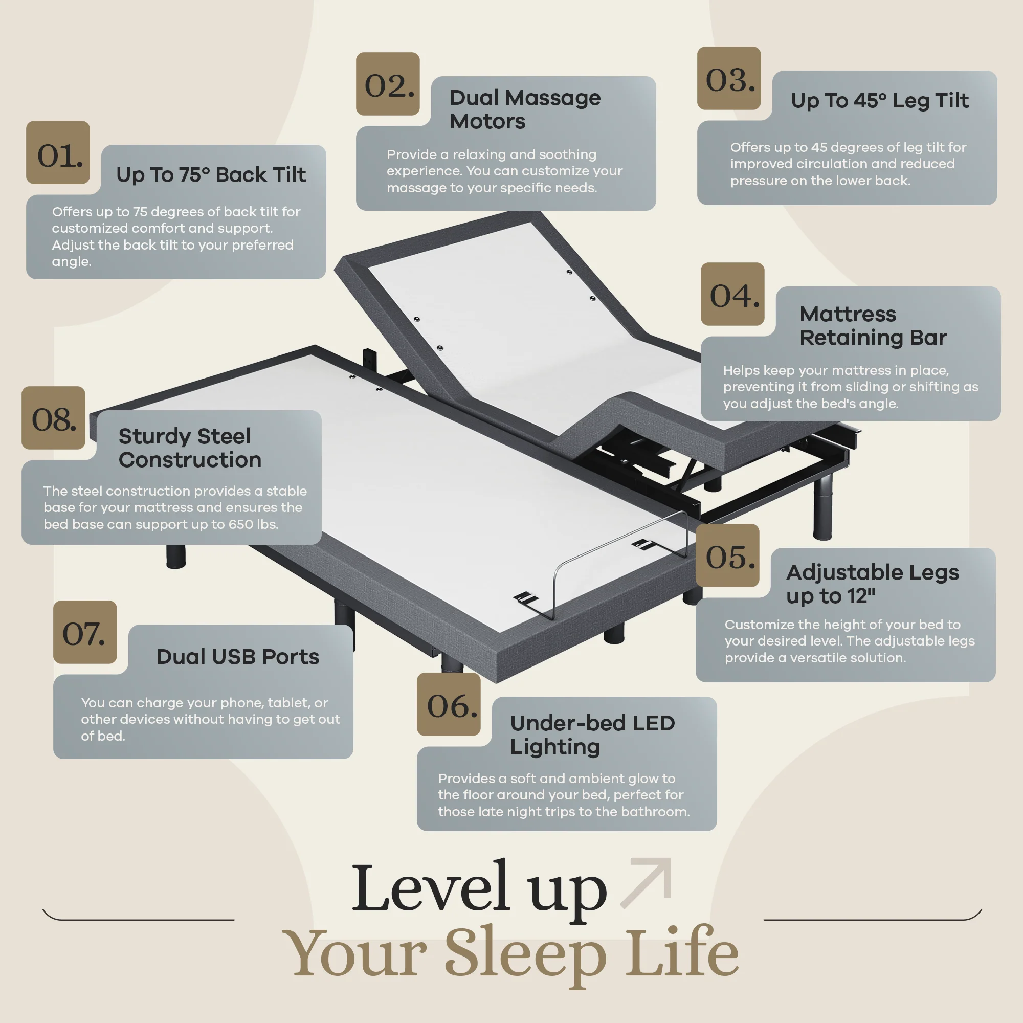 Classic Series Adjustable Bed Frame + Choice of Mattress Bundle - Image 82