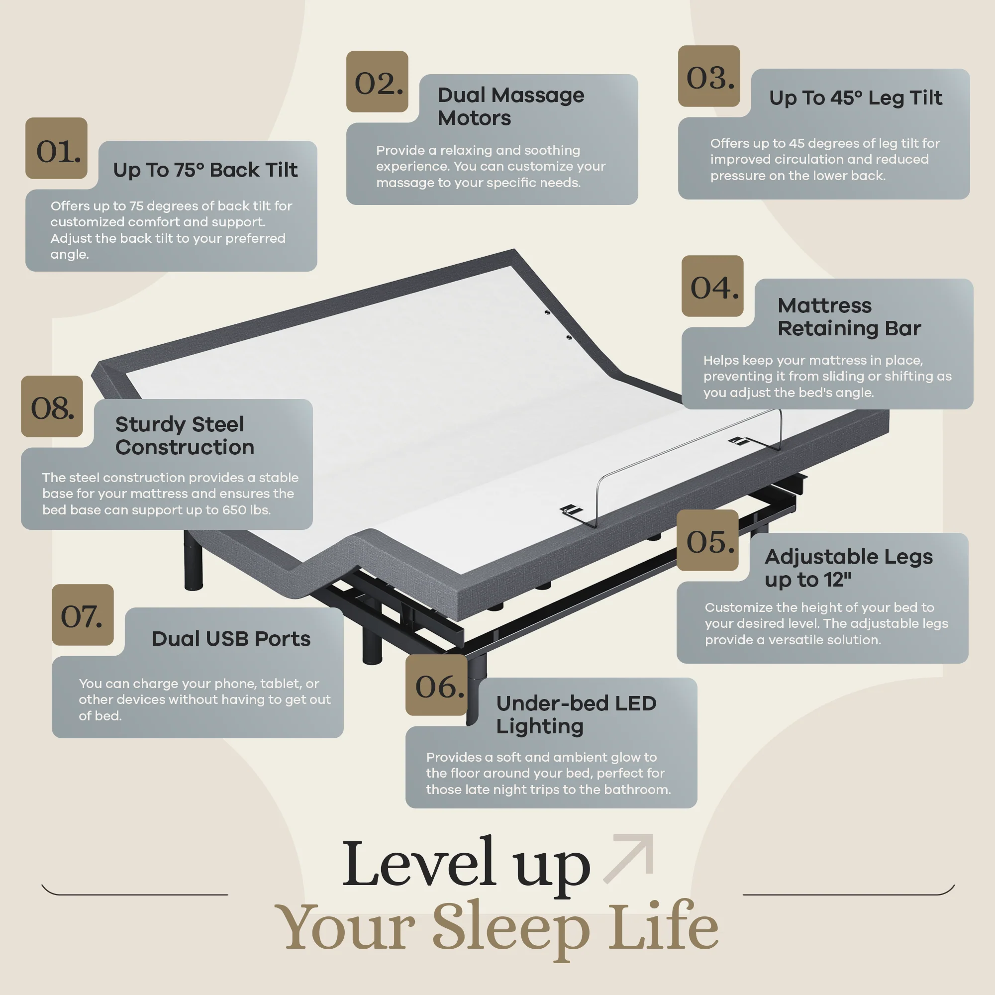 Classic Series Adjustable Bed Frame + Choice of Mattress Bundle - Image 88