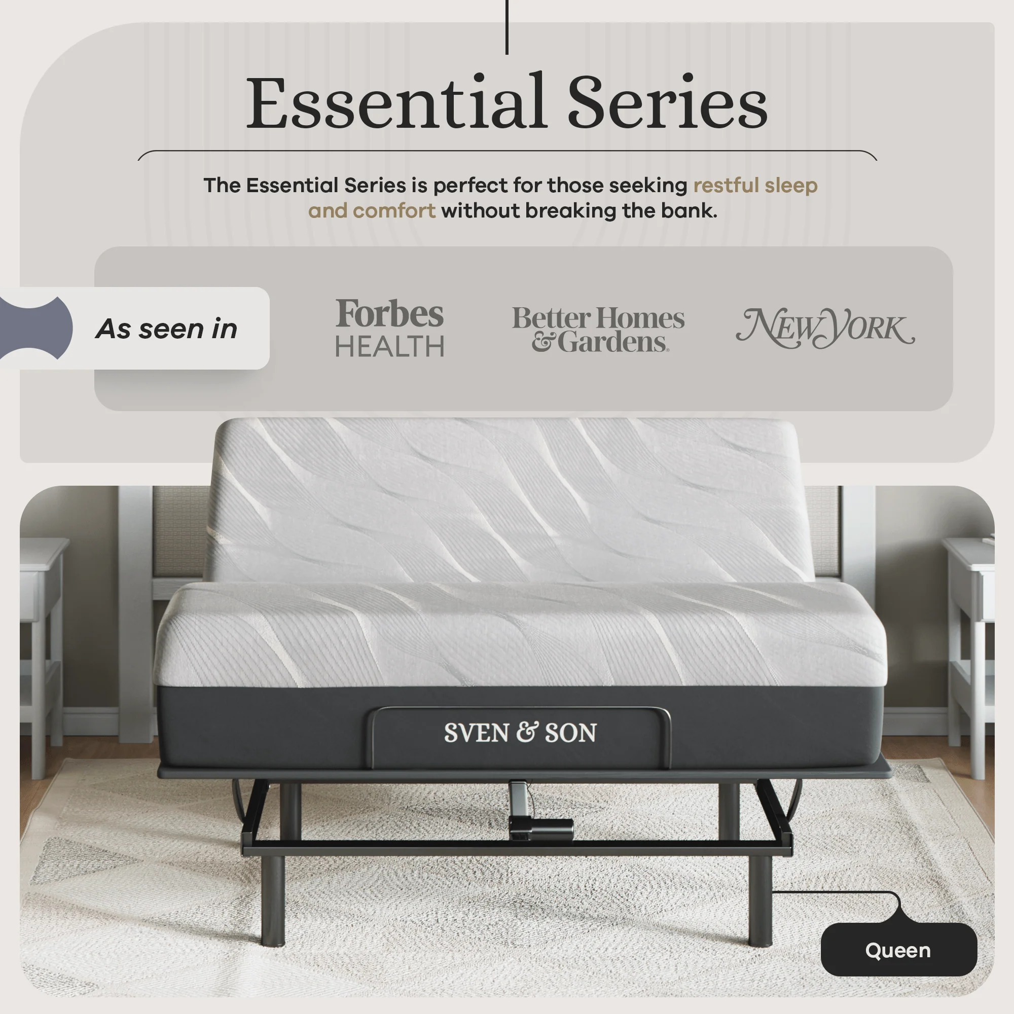 Essential Series Adjustable Bed Frame + Choice of Mattress Bundle - Image 112