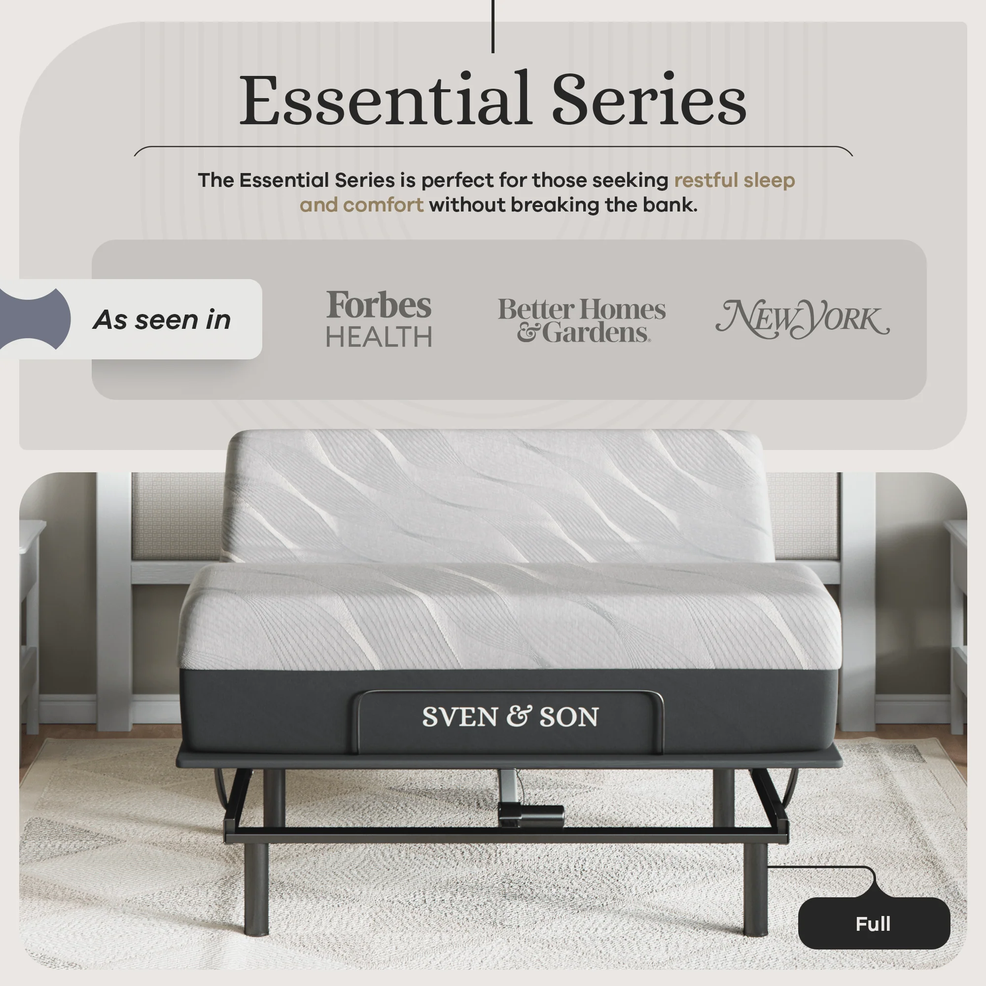 Essential Series Adjustable Bed Frame + Choice of Mattress Bundle - Image 130