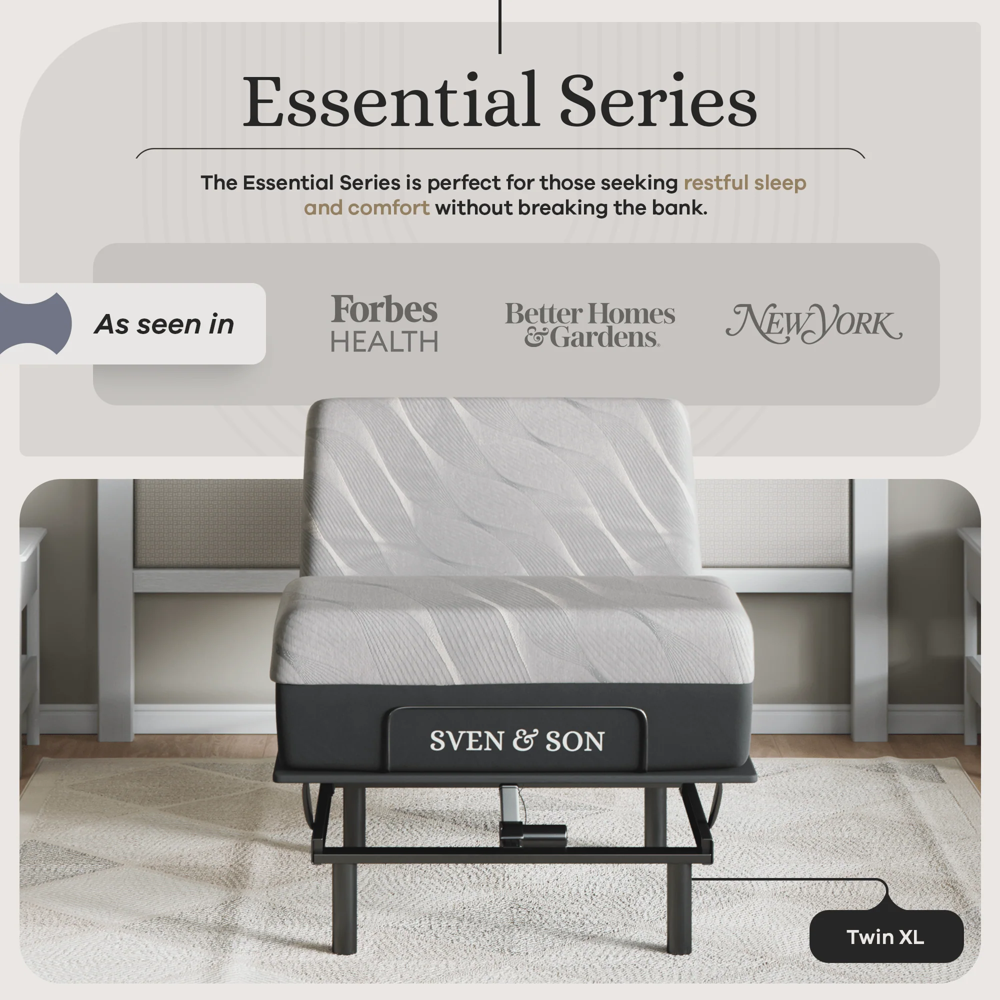 Essential Series Adjustable Bed Frame + Choice of Mattress Bundle - Image 150