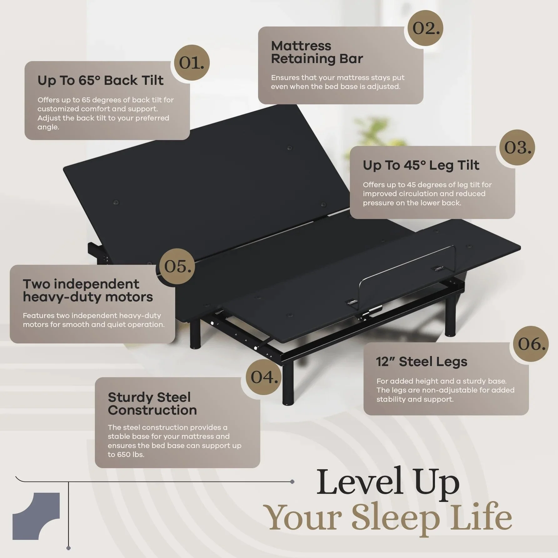 Essential Series Adjustable Bed Frame + Choice of Mattress Bundle - Image 204
