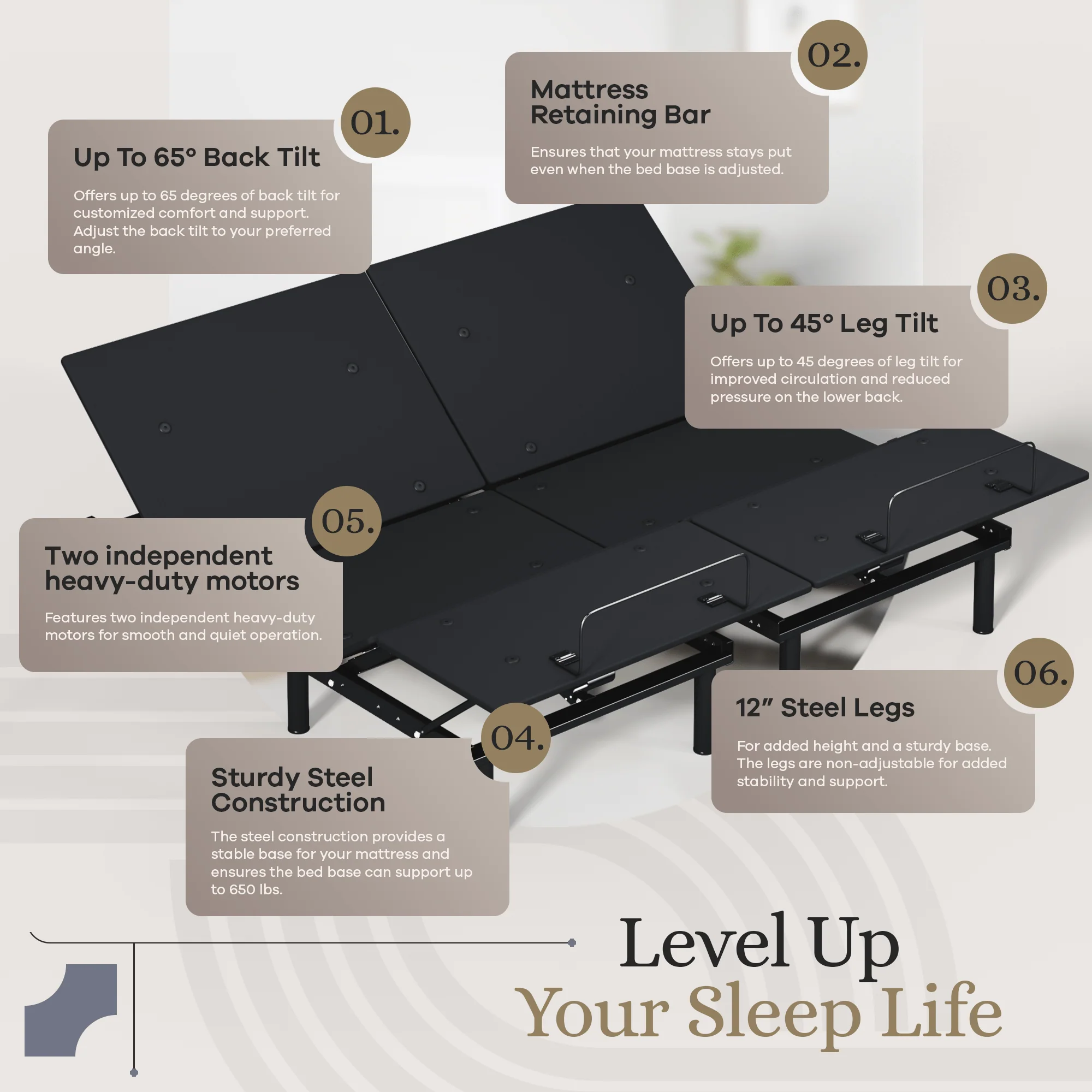 Essential Series Adjustable Bed Frame + Choice of Mattress Bundle - Image 55