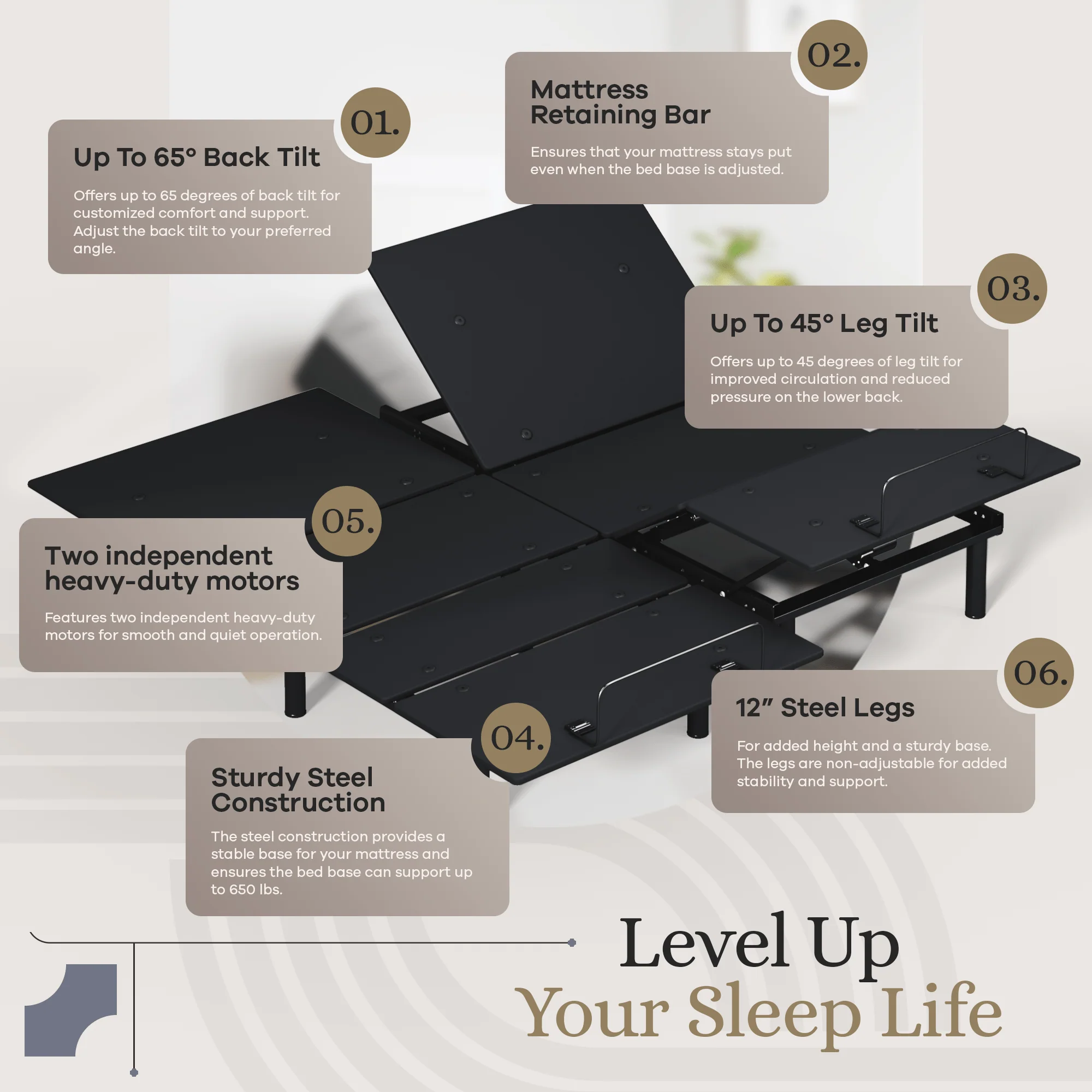 Essential Series Adjustable Bed Frame + Choice of Mattress Bundle - Image 84