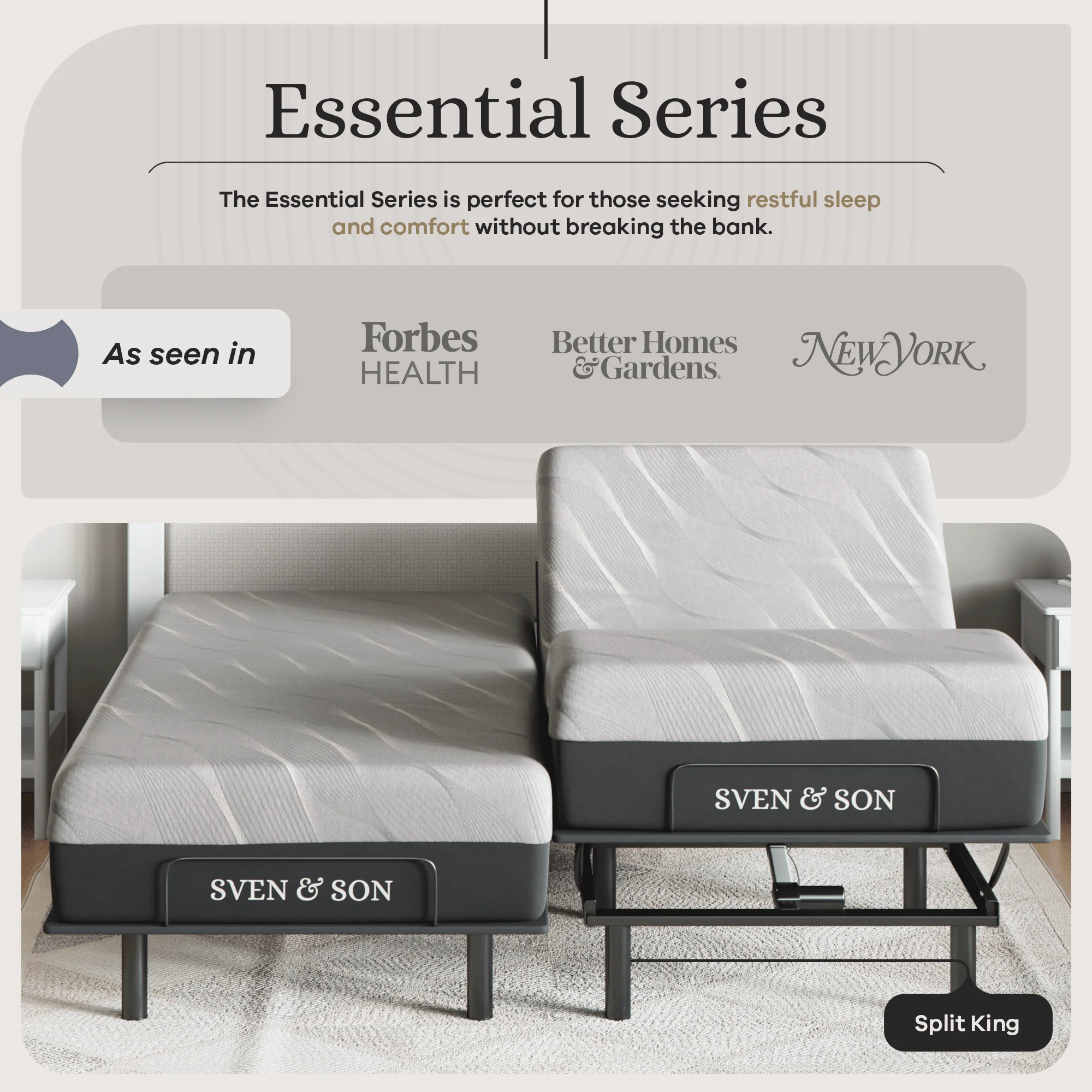 Essential Series Adjustable Bed Frame + Choice of Mattress Bundle - Image 88