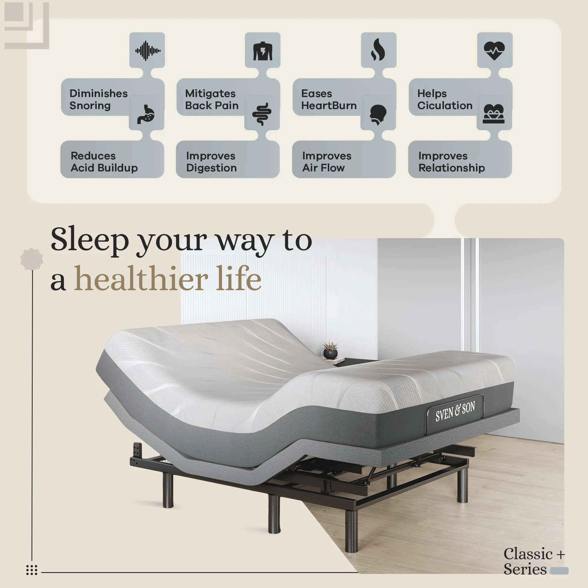 Harmony Series Adjustable Bed Frame + Choice of Mattress Bundle - Image 122