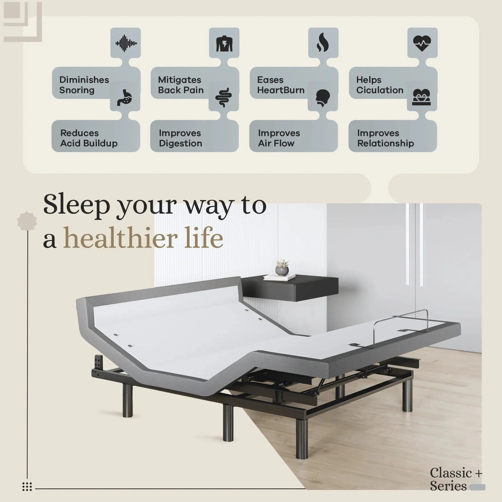 Harmony Series Adjustable Bed Frame + Choice of Mattress Bundle - Image 188