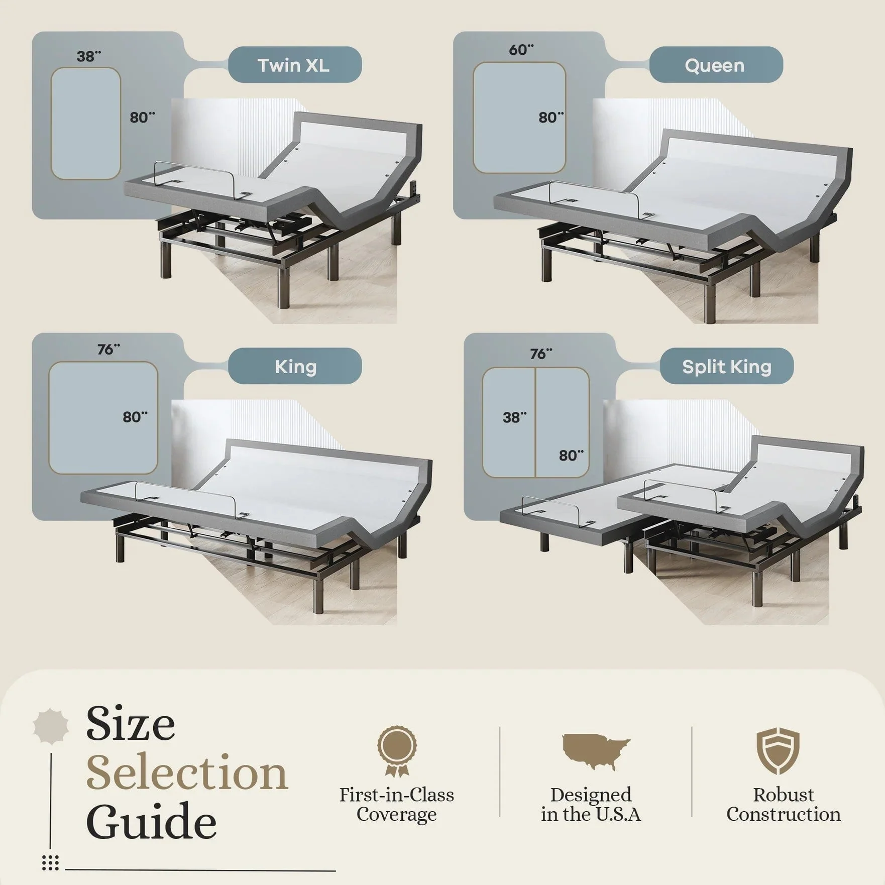Harmony Series Adjustable Bed Frame + Choice of Mattress Bundle - Image 193