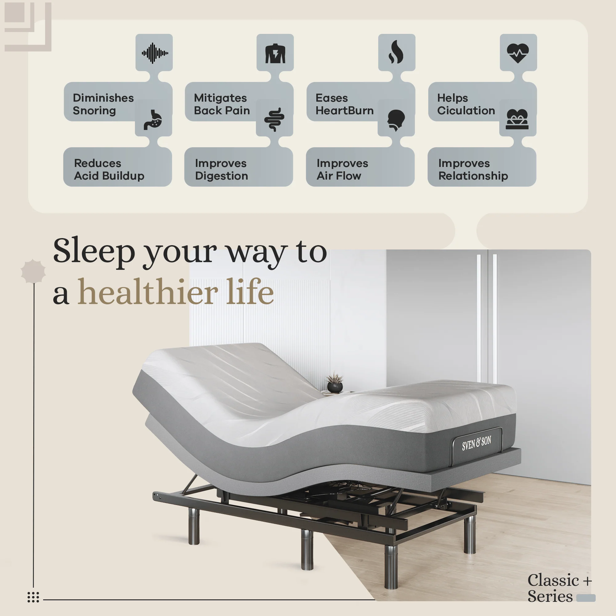 Harmony Series Adjustable Bed Frame + Choice of Mattress Bundle - Image 71