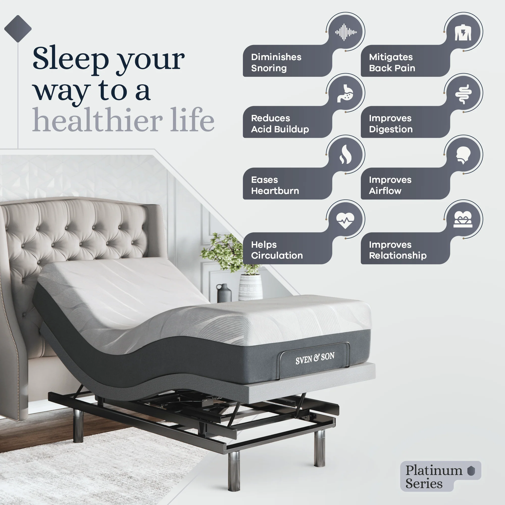 Platinum Series Adjustable Bed Frame + Choice of Mattress Bundle - Image 111