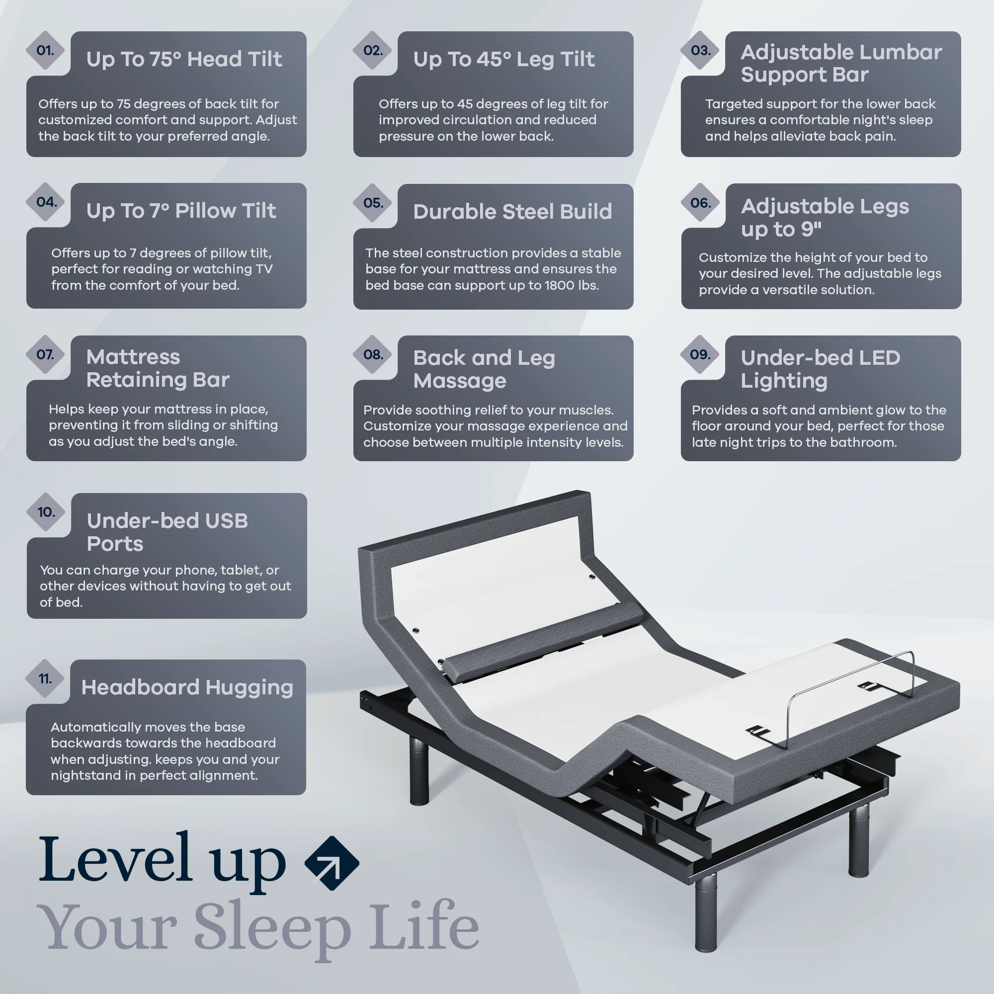 Platinum Series Adjustable Bed Frame + Choice of Mattress Bundle - Image 116