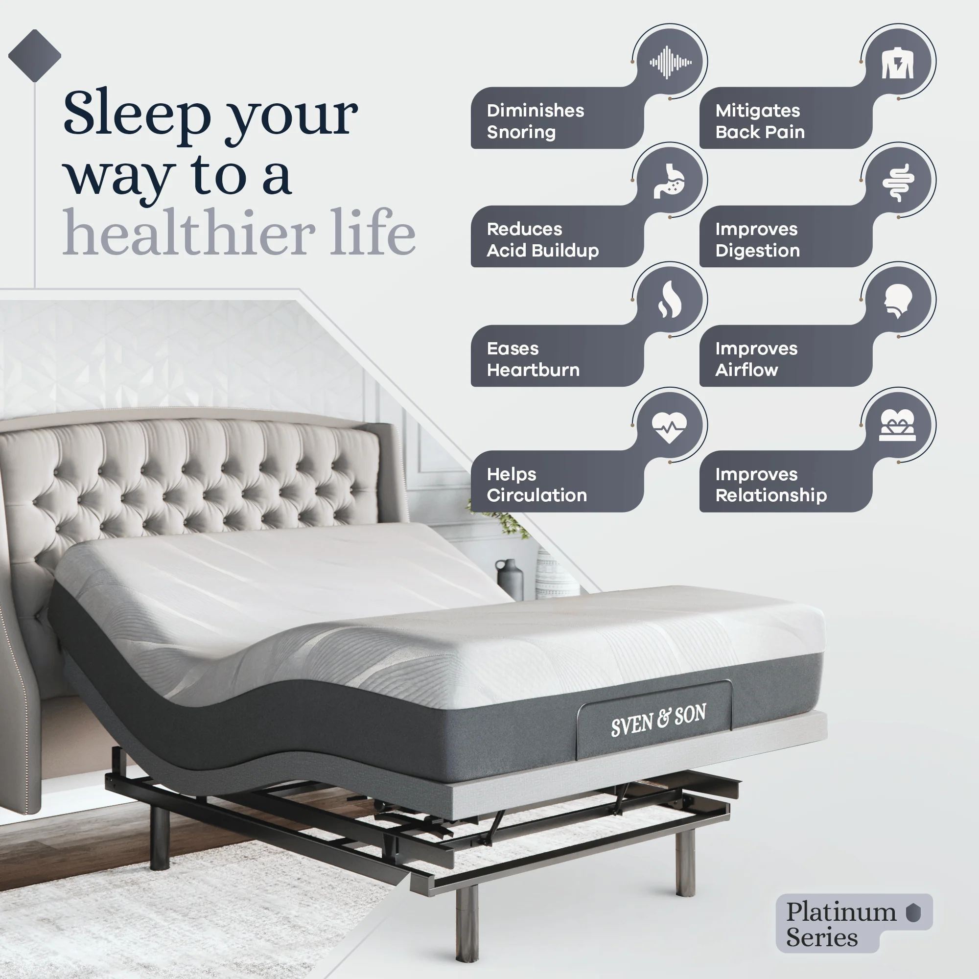 Platinum Series Adjustable Bed Frame + Choice of Mattress Bundle - Image 123