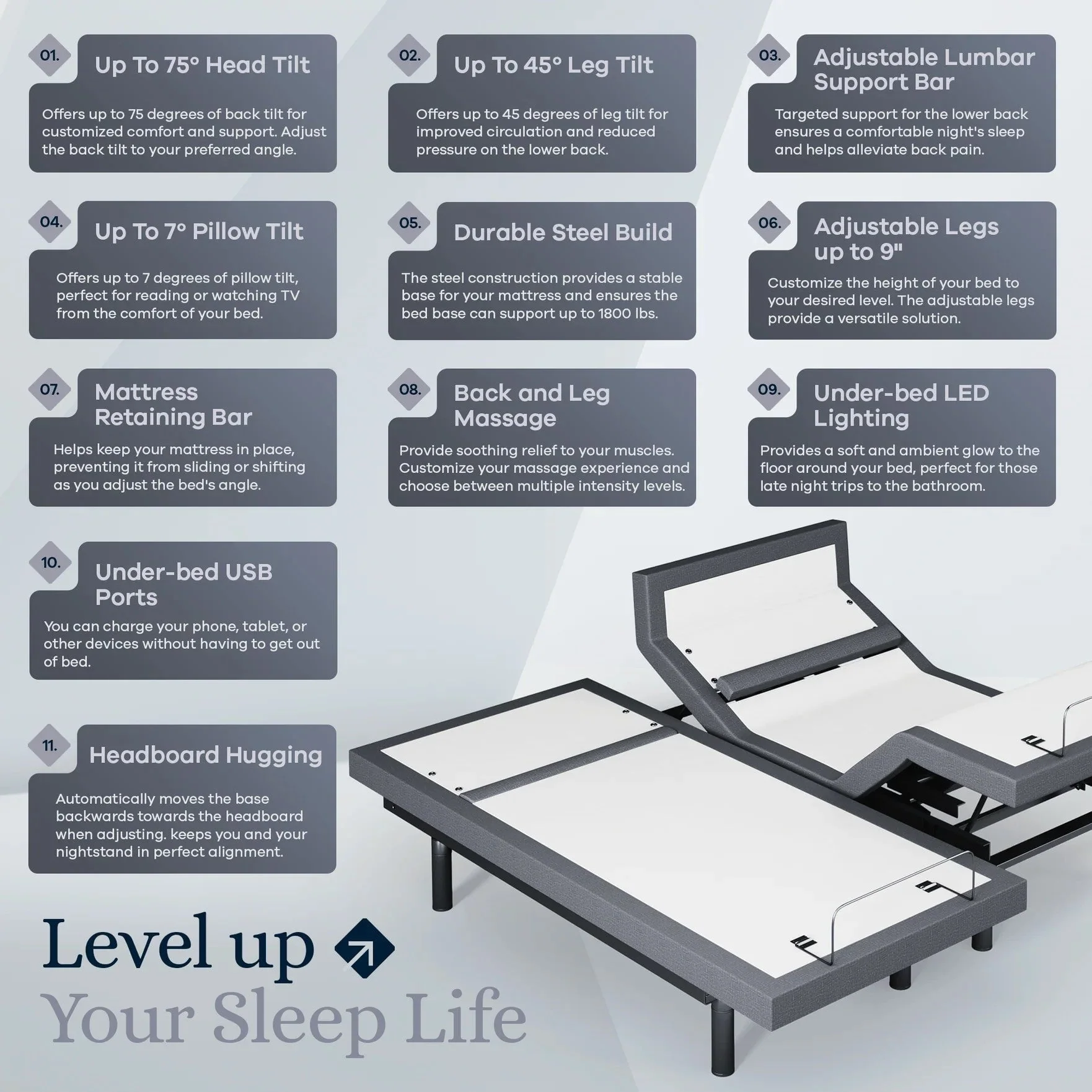 Platinum Series Adjustable Bed Frame + Choice of Mattress Bundle - Image 197