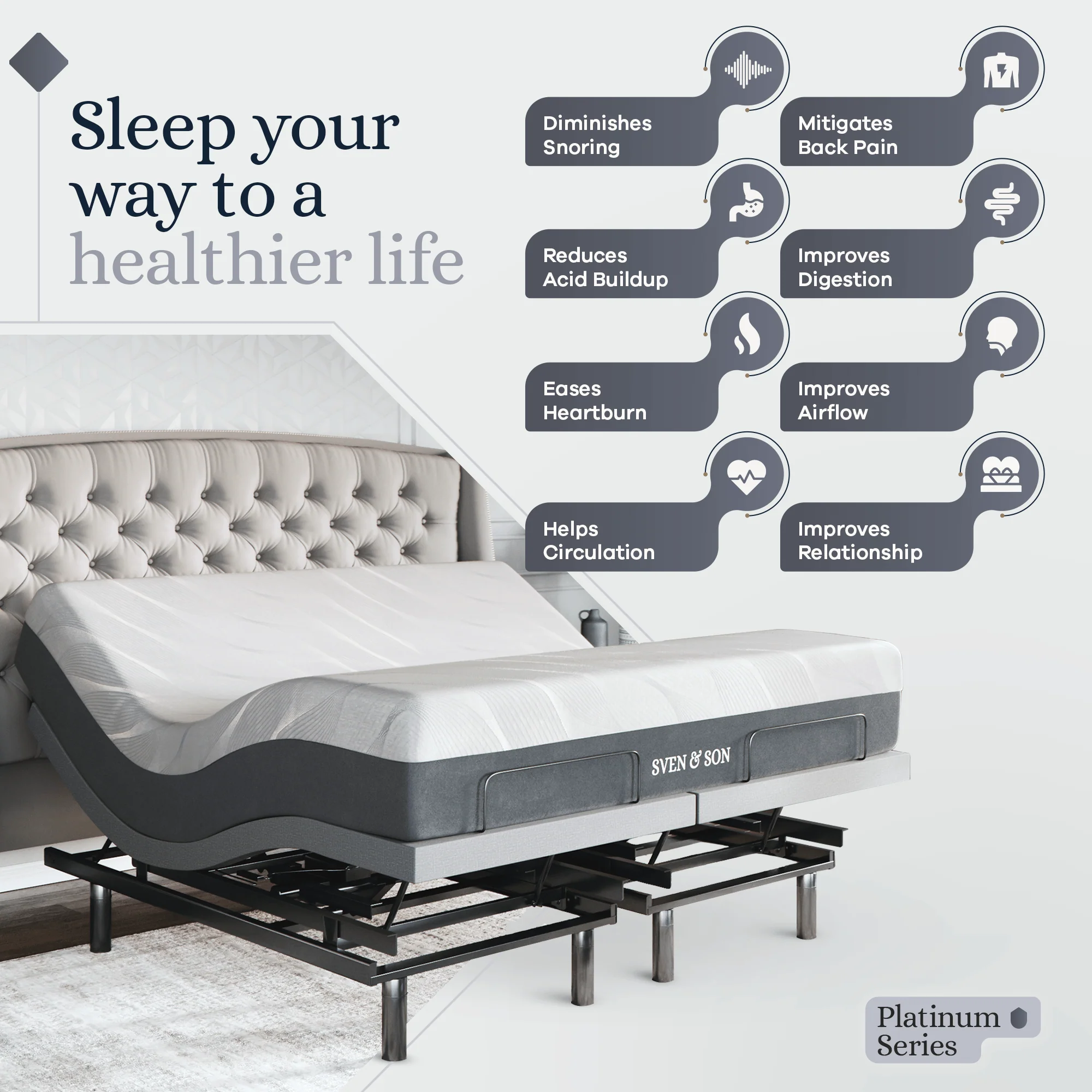 Platinum Series Adjustable Bed Frame + Choice of Mattress Bundle - Image 95