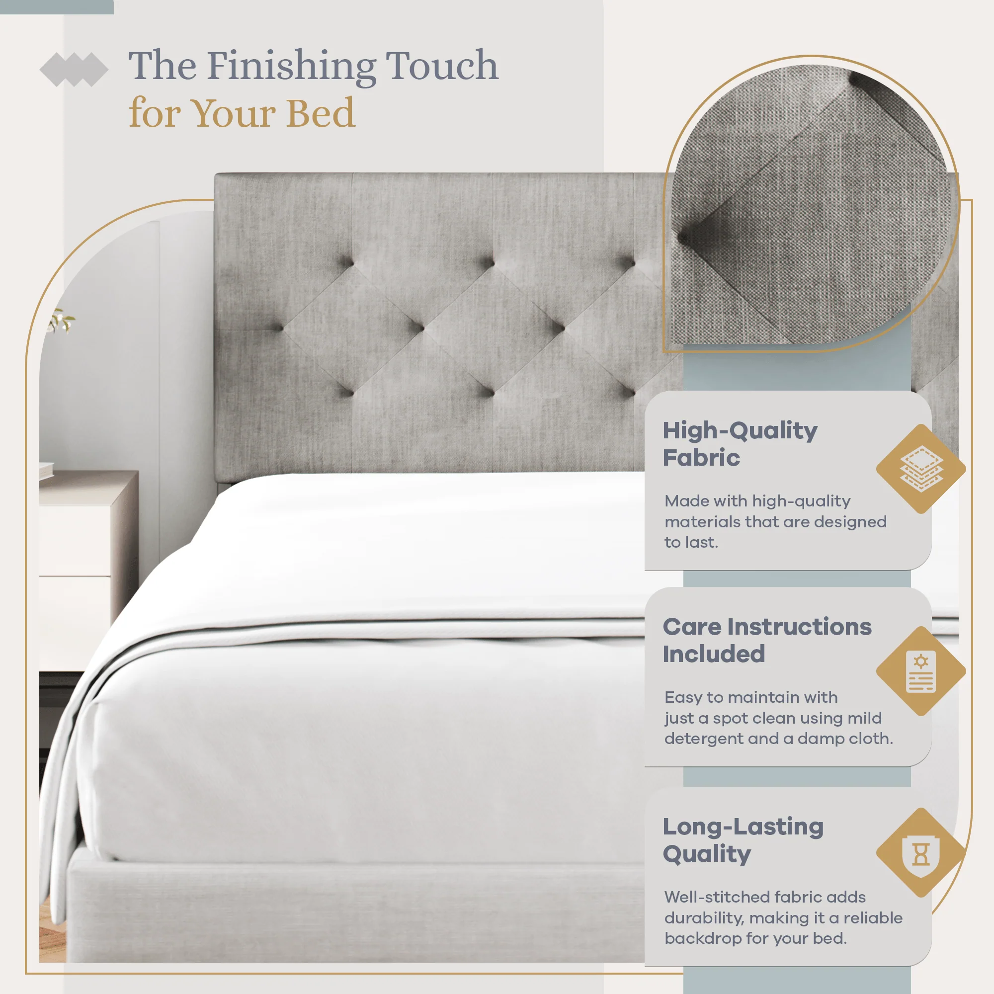 Tufted Mid-Rise Upholstered Headboard - Image 21